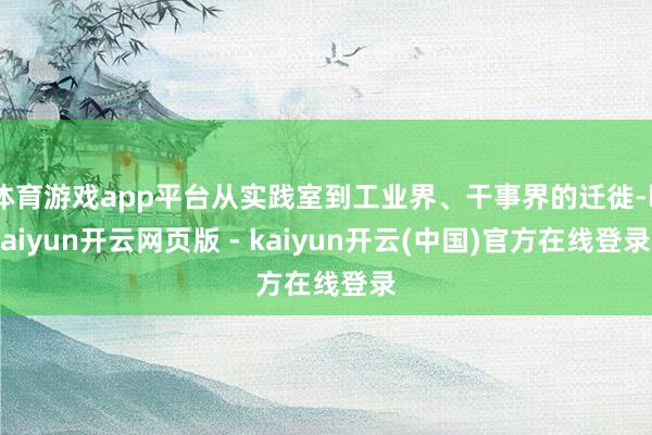 体育游戏app平台从实践室到工业界、干事界的迁徙-kaiyun开云网页版 - kaiyun开云(中国)官方在线登录